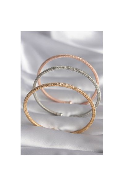 Skygo Zircon Stone Detailed Straw Bracelet Set - Brass Mix Color, TJ-BB5916