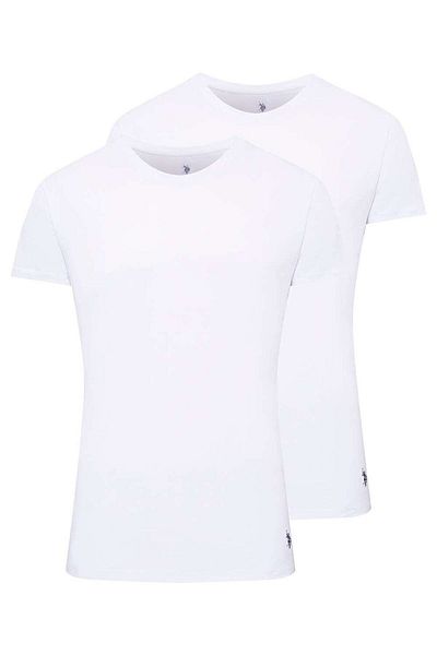 U.S. Polo Assn. Πόλο Ασν. Ανδρικό λαιμόκοψη 2 τεμαχίων λευκό παμπινέζ