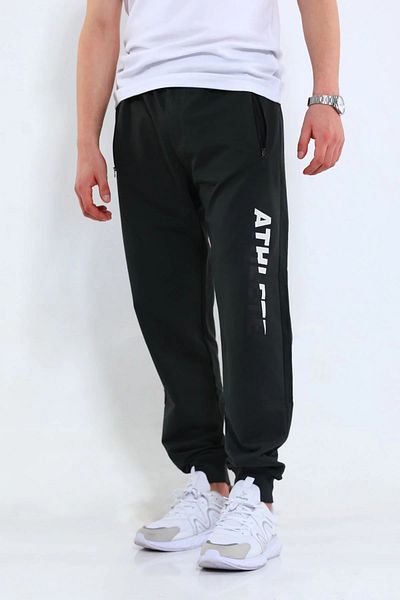 MİSHAR İTALİA Khaki Men's Printed Joger Bottom Tracksuit