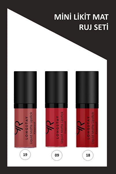 Golden Rose Longstay Liquid Matte Lipstick Mini Ruj 3'lü Set No:19-09-18