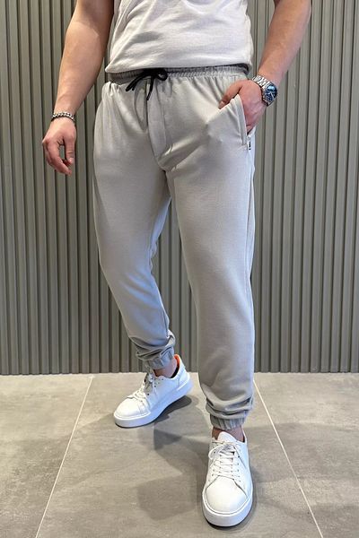 MİSHAR İTALİA Ανδρικό παντελόνι Jogger με γκρι ελαστικό πόδι