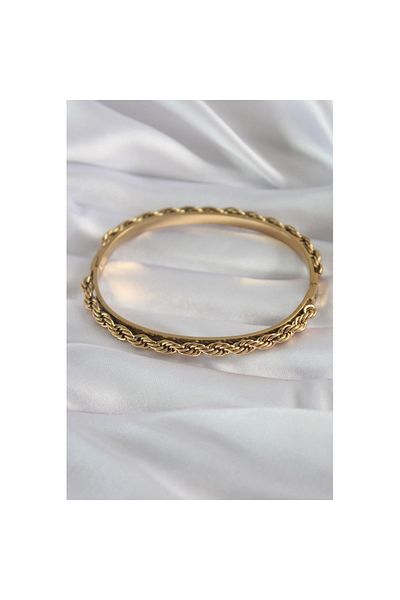 Skygo Gold Colored 316l Twist Chain Women's Handcuffs - Tj-bb5904