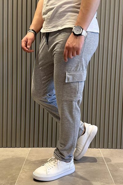 MİSHAR İTALİA Ανδρικό φούτερ Grey Cargo Pocket