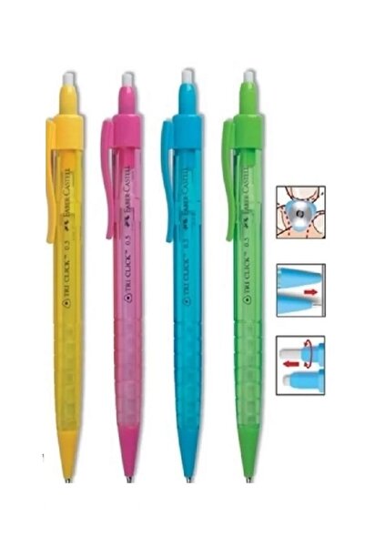 Beyas Tri Click 0.7 mm Uçlu Kalem   (  4 adet gönderilir )