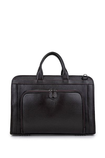 Tamer Tanca Men's Genuine Leather Brown Briefcase