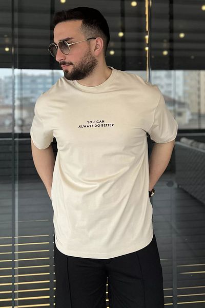 MİSHAR İTALİA Ανδρικό μπλουζάκι Stone Crew Neck με στάμπα σιλικόνης
