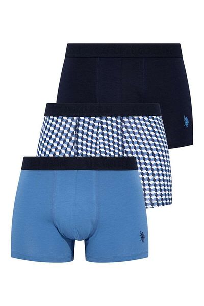 U.S. Polo Assn. Ανδρικός μπόξερ επιβολής - Indigo - Navy Blue - Κουτί 3 τεμαχίων BYNVA80L25E6X