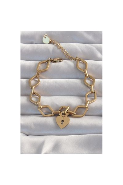 Skygo 316L Steel Gold Color Heart Model Chain Bracelet - Tj-Bb6228