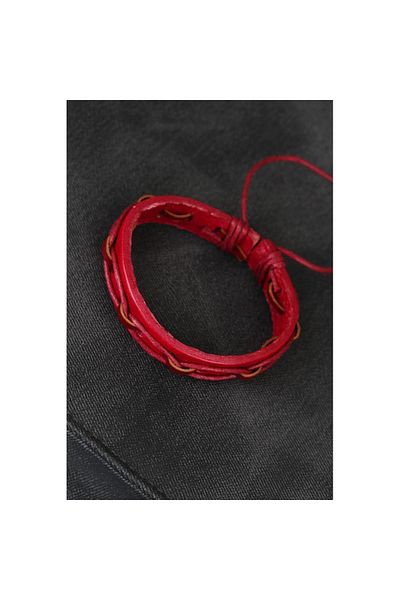 Skygo Red Color String New Season Leather Men's Bracelet - TJ-EB1873