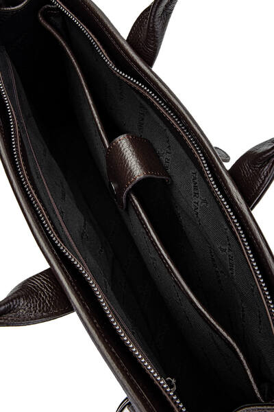 Tamer Tanca Erkek Hakiki Deri Kahverengi Evrak Çantası