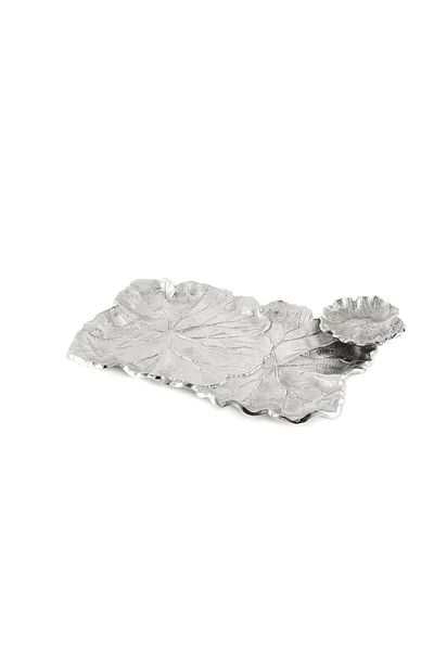 Mikasa Moor Silver Leaf Plate with Saucer 38X26 cm
