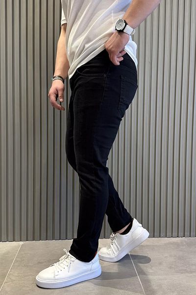 MİSHAR İTALİA Μαύρο Ανδρικό Jean Jeans Παντελόνι
