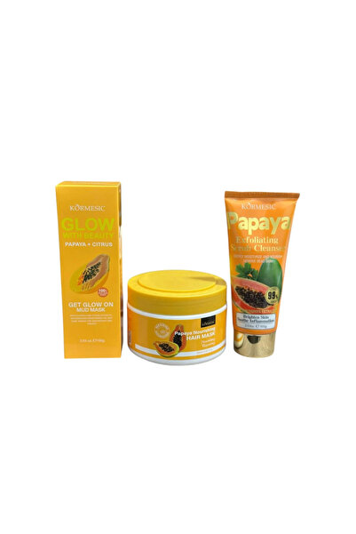 Kormesic مجموعة البابايا للعناية بالبشرة 3قطع