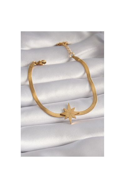 Skygo 316L Steel Gold Color Italian Chain Model Pole Star Figure Women's Bracelet - Tj-Bb5932