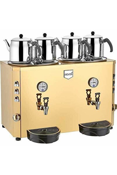 Remta Dört Demlikli Çay Kazanı 23+23 Litre (Elektrikli+Şamandıralı)
