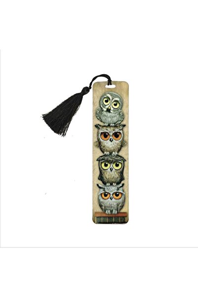 Souvenest بومة لطيفة مطبوعة، إشارة مرجعية مزينة بشراشيب (إشارة مرجعية هدية، إ...