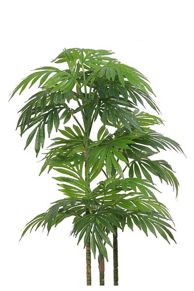 Generic شجرة نخل صناعي 110 سم (3 أفرع) بمركن بلاستيك اسطوانى