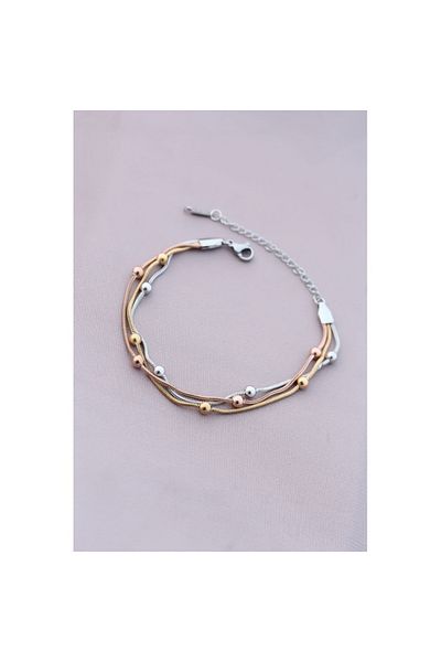 Skygo 316L Anti-Tarnish Steel Silver Color Women's Bracelet with Ball Chain - TJ-BB4172