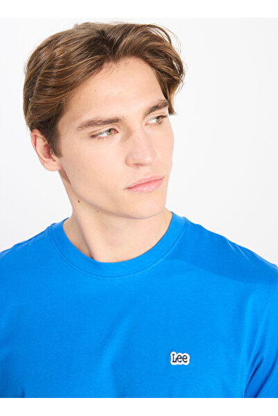 Lee Ανδρικό μπλουζάκι με λαιμόκοψη Saks με κανονική εφαρμογή Patch λογότυπο