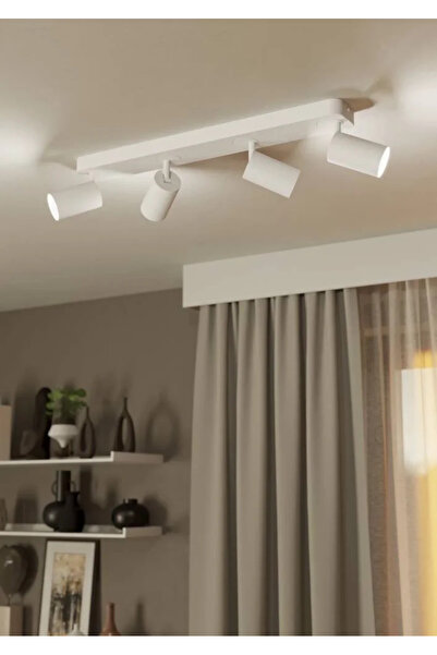 N Naturel Aydınlatma 4LÜ HAREKETLİ SPOT ARMATÜR AVİZE / BEYAZ RENK