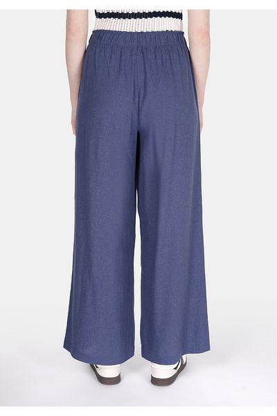 Colin's Pantaloni albaștri pentru femei, cu talie înaltă, cu picioare largi