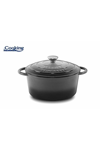 Heinner Pots and pans SEMI.CAST IRON+CAP 28X13CM, 6L, MARBLE GREY