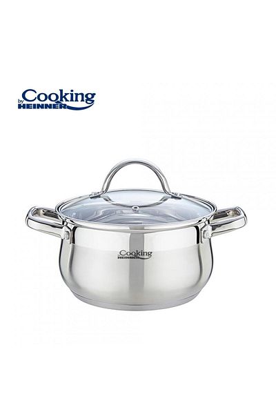 Cooking by Heinner STAINLESS STEEL CUTTER + LID 22 x 12.5 CM, 4.7 L, AMIRA