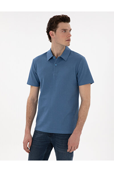 Pierre Cardin Mavi Slim Fit Polo Yaka Tişört 50307581-VR036