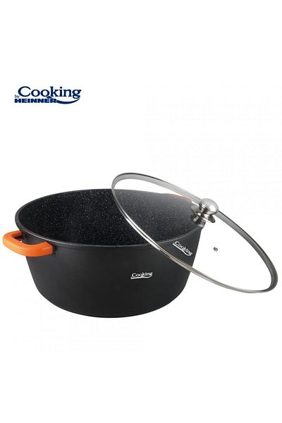 Heinner SEMIOALA ALUMINIU+CAPAC 44X19 CM,23L,DARK LINE, COOKING BY