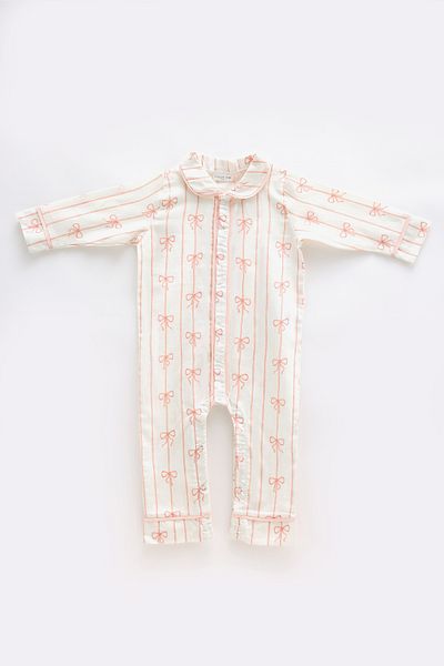 Atelier Babbi Pink Ribbon Cotton Satin Jumpsuit