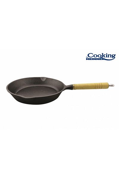 Cooking by Heinner PURE CAST IRON PAN WITH WOODEN HANDLE 23 x 4 CM