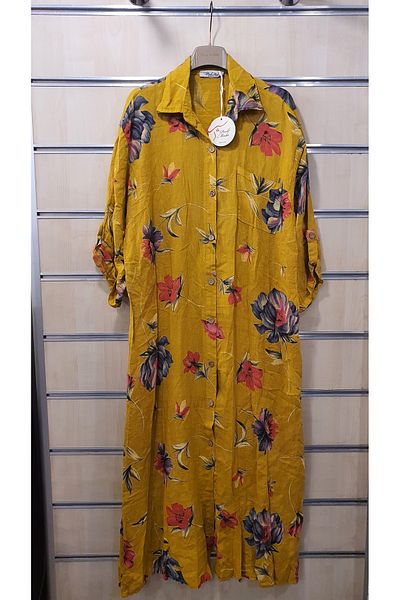 Park Moda ROCHIE CAMASĂ DE IN ITALIANĂ CU MODEL DE MAGNOLIE