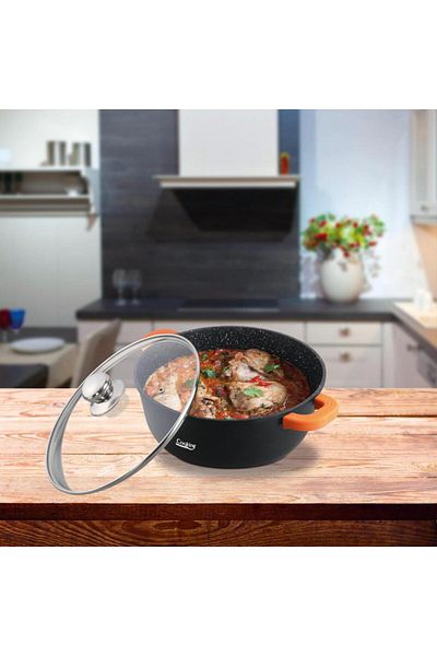 Cooking by Heinner CAST ALUMINUM PAN + LID, 16 x 7.5 CM, 1.2 L, DARK LINE