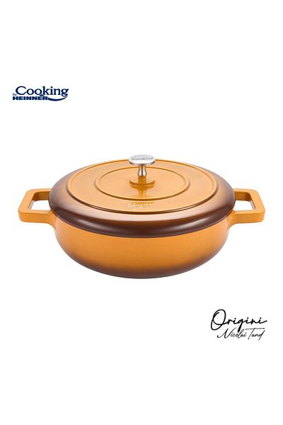 Heinner CAST ALUMINUM PAN + LID 26x8 CM, 3.4L, NICOLAI TAND, ORIGINI, COOKING BY