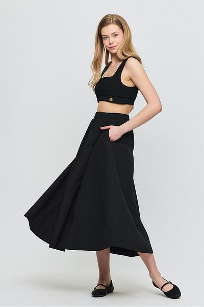 Rays 3950 Pocket Detail Mevlana Skirt (Black)