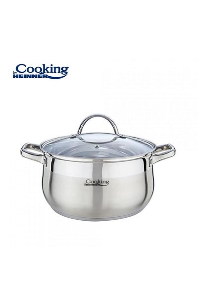 Cooking by Heinner STAINLESS STEEL CUTTER + LID 24 x 13.5 CM, 6.1 L, AMIRA