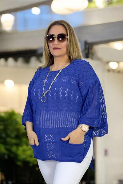 yagmurberen ΠΛΕΚΤΟ ΜΠΛΟΥΖΑ ΙΤΑΛΙΚΟ ΜΕΡΣΕΡΙΖΕ ΜΠΛΟΥΖΑ ΜΕ ΣΧΕΔΙΟ ΙΣΠΑΝΙΚΟ ΚΑΡΧΑΡΙΑ ΚΑΙ ΤΣΕΠΕΣ.