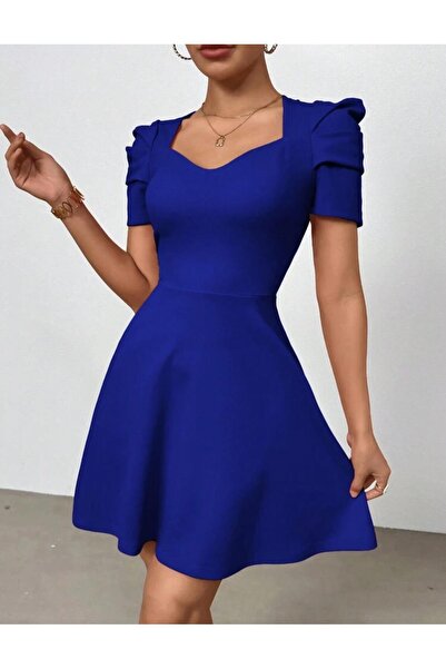 Styling Park Şık Kol Detaylı Mini Mezuniyet Balo Düğün Nikah Özel Gün Elbisesi