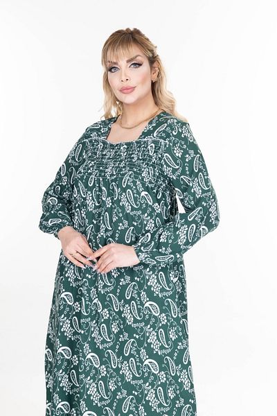 mervemoda Women's Long Sleeve Plus Size Summer Woven Dress