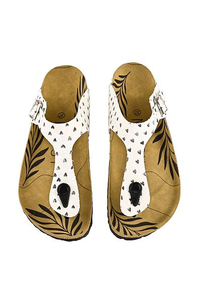 NOOSY Papuci de damă cu design Little Hearts imprimați