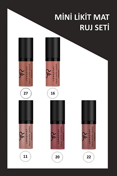 Golden Rose Longstay Liquid Matte Lipstick Mini Ruj 5'li Set No:20-22-11-27-16