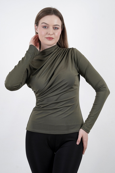 Hebb Club Women's Sendy Fabric Draped Blouse