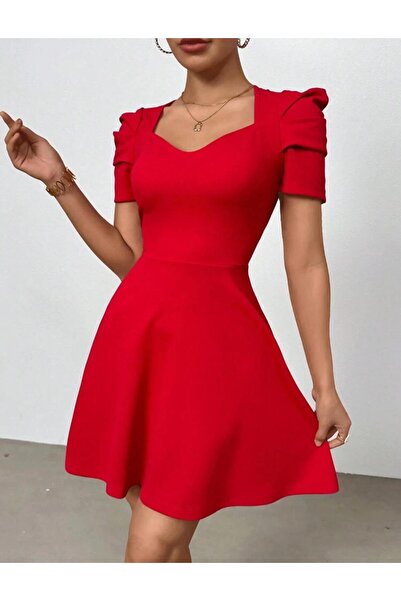 Styling Park Şık Kol Detaylı Mini Mezuniyet Balo Düğün Nikah Özel Gün Elbisesi