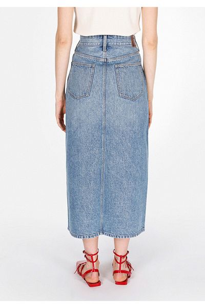 Colin's Fusta albastră pentru femei, slim fit, cu fermoar