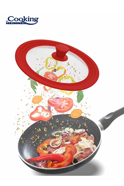 Heinner Bottle Lid With Silicone Edge Adjustable In 3 Sizes 28/30/32 Cm, Red, Cooking By