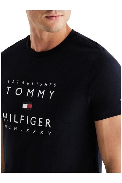Tommy Hilfiger T-Shirt Regular Fit Tblueomodrá Stacked Mw0Mw29377