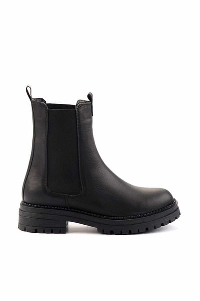 Bambi Black Genuine Leather Women's Boots & Bootie K02553410203