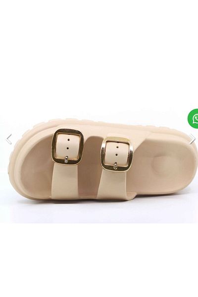 WOSSE Παντόφλες Sonimix Zenne New Gold Μεγάλες Διπλές Πόρπες Lux Eva