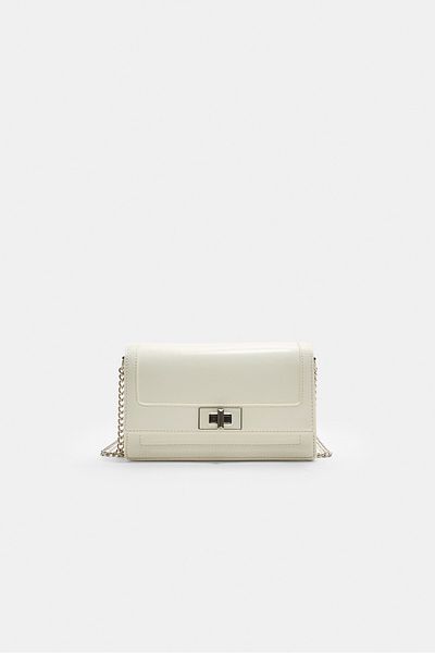 Stradivarius Crossbody bag with flap and painted closure