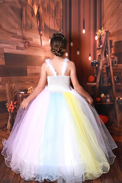 BUTİKHAPPYKİDS My Little Pony Kostümü Kasnaklı Kabarık Unicorn Kostümü